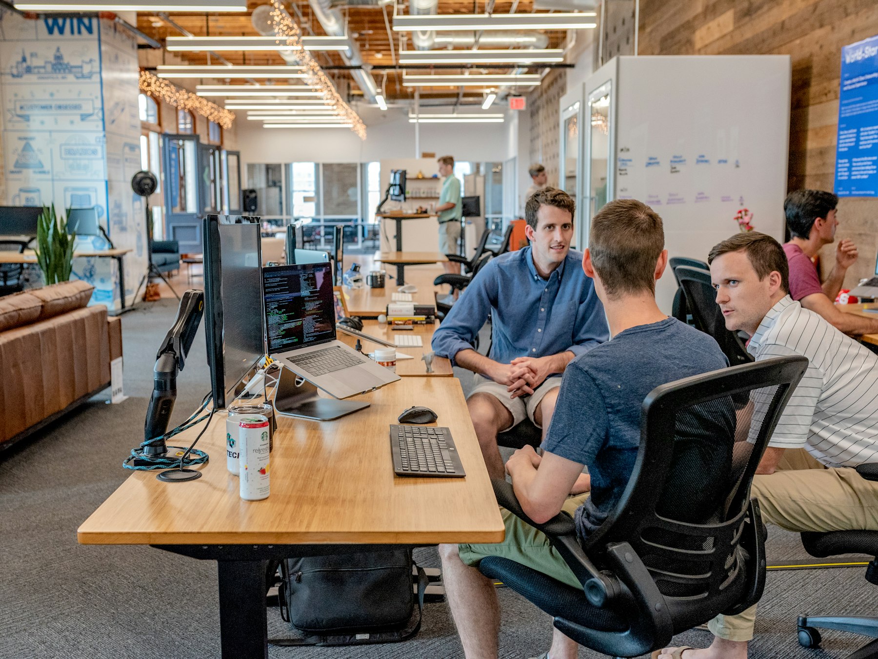 A sales team at work